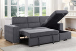 Natalie Gray Fabric Reversible Sectional Sofa with Sleeper