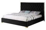 Natasha Black Velour/Gold Metal Cal King Bed (Oversized)