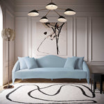 Naya Sea Blue Velvet Sofa (Oversized)