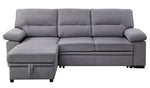 Nazli Gray Fabric Reversible Sectional Sofa with Sleeper