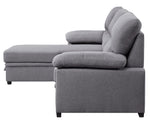 Nazli Gray Fabric Reversible Sectional Sofa with Sleeper