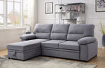 Nazli Gray Fabric Reversible Sectional Sofa with Sleeper