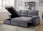 Nazli Gray Fabric Reversible Sectional Sofa with Sleeper