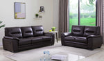 Nehir Chocolate Top Grain Leather Match Sofa with USB