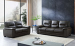 Nehir Dark Grey PU Leather Loveseat with Tufted Back