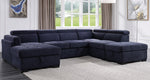 Nekoda Navy Blue Fabric LAF Sectional Sofa with Sleeper