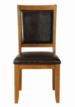 Nelms 2 Dark Brown Leatherette/Deep Brown Wood Side Chairs