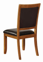 Nelms 2 Dark Brown Leatherette/Deep Brown Wood Side Chairs