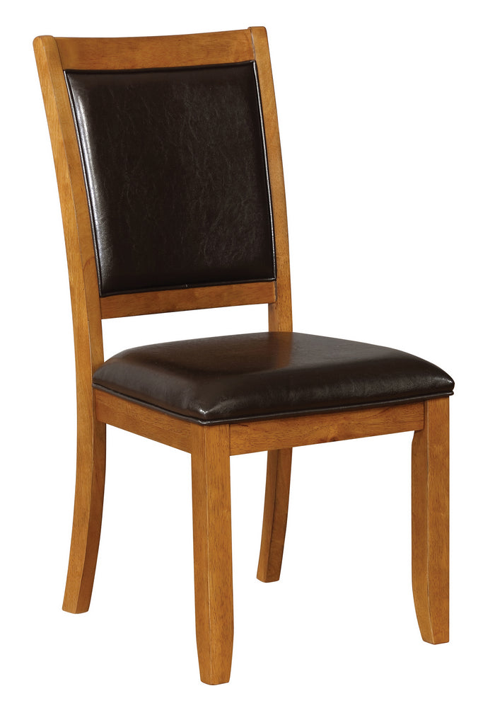 Nelms 2 Dark Brown Leatherette/Deep Brown Wood Side Chairs