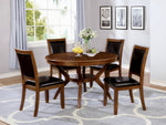 Nelms Deep Brown Wood Round Dining Table