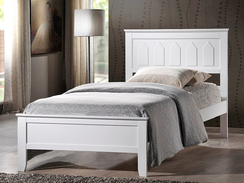 Nerida White Wood Full Platform Bed