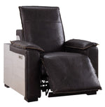 Nernoss Dark Brown Leather/Metal Power Recliner