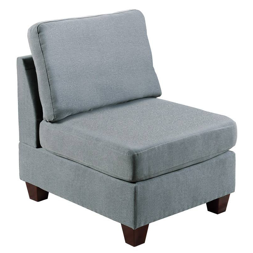 Neus Grey Fabric Armless Chair