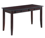 Newton 2-Pc Dark Amber Wood/Tan Fabric Writing Desk Set