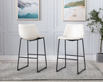 Nicol 2 White Faux Leather Bar Chairs