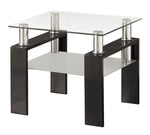 Nicolina 4-Pc Clear Glass/Black Metal Coffee Table Set