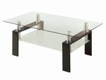 Nicolina Clear Glass/Black Metal Coffee Table