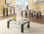 Nicolina Clear Glass/Black Metal End Table