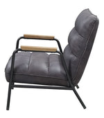 Nignu Gray Top Grain Leather Accent Chair