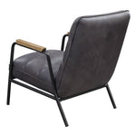 Nignu Gray Top Grain Leather Accent Chair