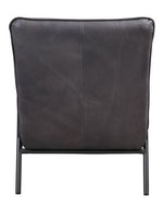 Nignu Gray Top Grain Leather Accent Chair