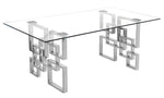 Nikola 3-Pc Clear Glass/Metal Table Set