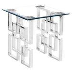 Nikola 3-Pc Clear Glass/Metal Table Set