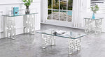 Nikola 3-Pc Clear Glass/Metal Table Set