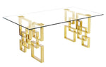 Nikola 5-Pc Gold/Teal Blue Dining Table Set