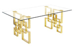 Nikola 5-Pc Gray/Gold Dining Table Set