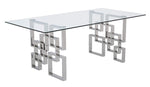 Nikola 5-Pc Silver/Dark Gray Dining Table Set