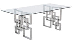 Nikola 5-Pc Silver/Teal Blue Dining Table Set