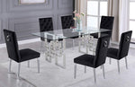 Nikola 7-Pc Black/Silver Dining Table Set