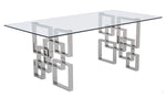 Nikola 7-Pc Silver/White Dining Table Set