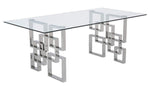 Nikola 7-Pc Silver/Dark Gray Dining Table Set