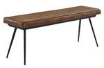 Noa Camel Goat Leather/Black Metal Dining Bench