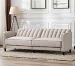 Noah Beige Fabric Tufted Sofa Bed