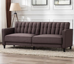 Noah Chocolate Fabric Tufted Sofa Bed