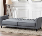 Noah Dark Grey Fabric Tufted Sofa Bed