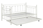 Nocus White Metal Twin Daybed with Trundle