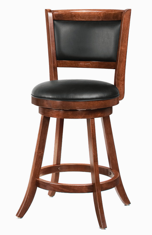 Noemi 2 Black/Chestnut Wood Swivel Counter Height Stools