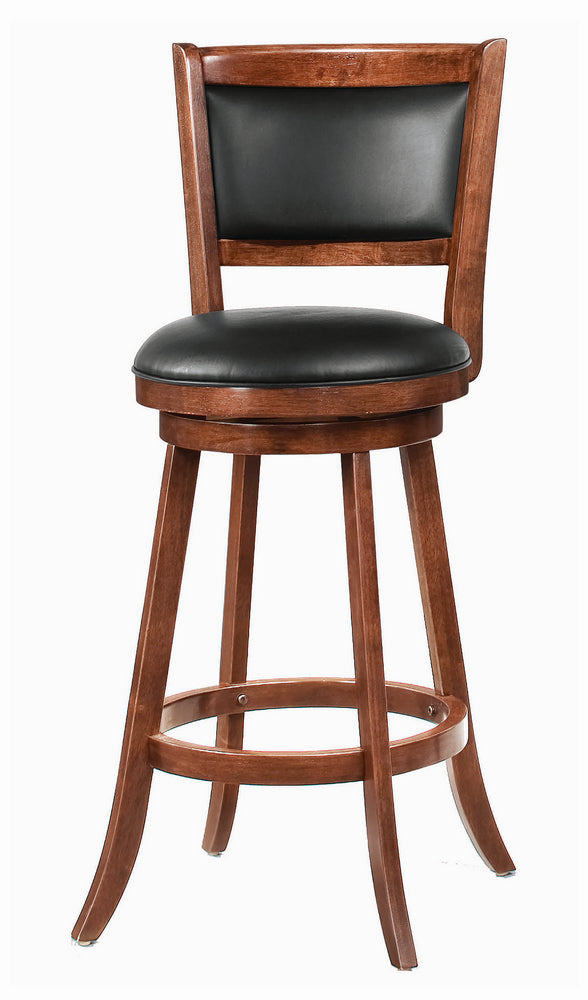 Noemi 2 Black/Chestnut Wood Swivel Bar Stools