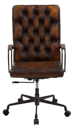 Noknas Brown Leather/Metal Office Chair