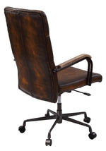 Noknas Brown Leather/Metal Office Chair