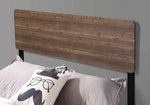 Nolan Grayish Brown Wood/Black Metal Queen Platform Bed