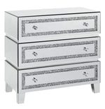 Noor Mirrored 3-Drawer Accent Table