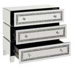 Noor Mirrored 3-Drawer Accent Table