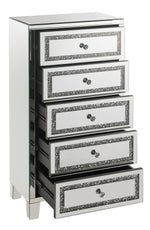 Noor Mirrored 5-Drawer Accent Table