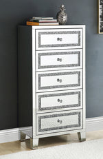 Noor Mirrored 5-Drawer Accent Table