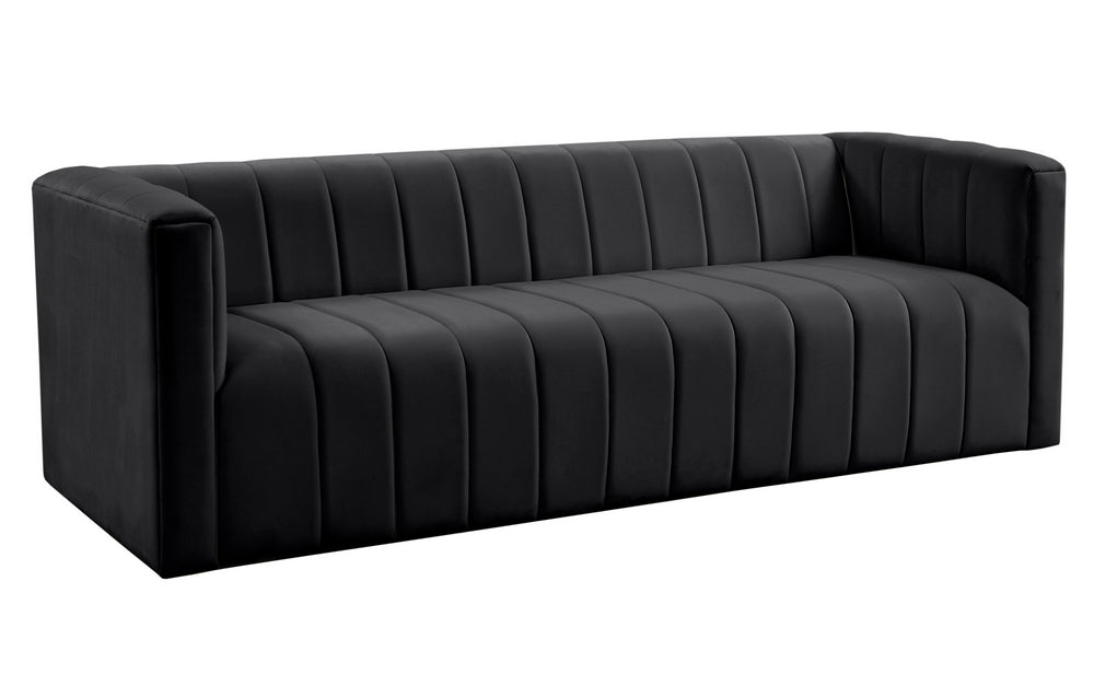 Norah Modern Black Velvet Sofa (Oversized)